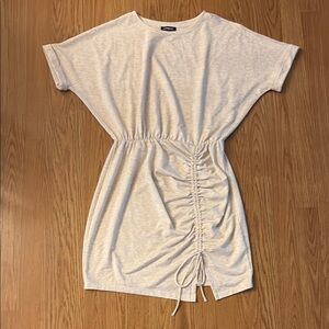 Express Casual Beige Ruched Dress